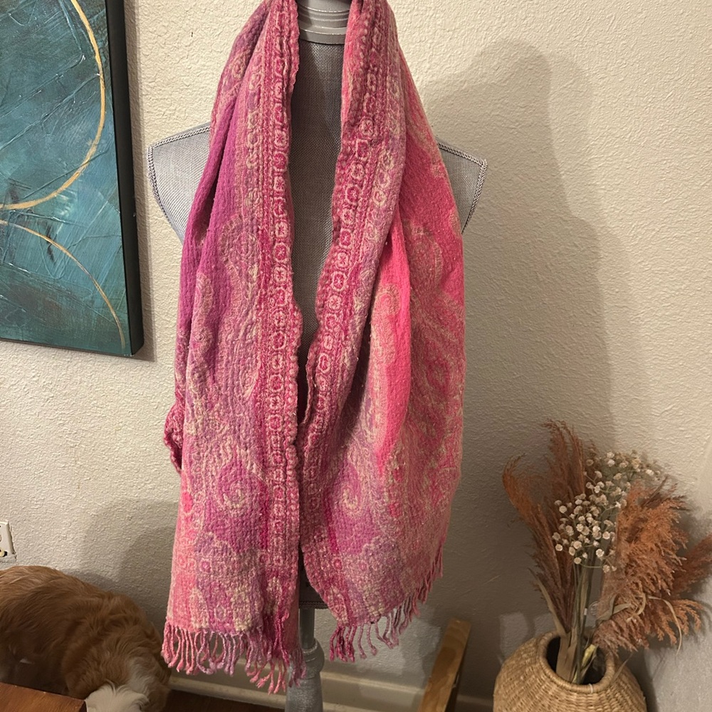 Lucky Brand Pink Wool Scarf
